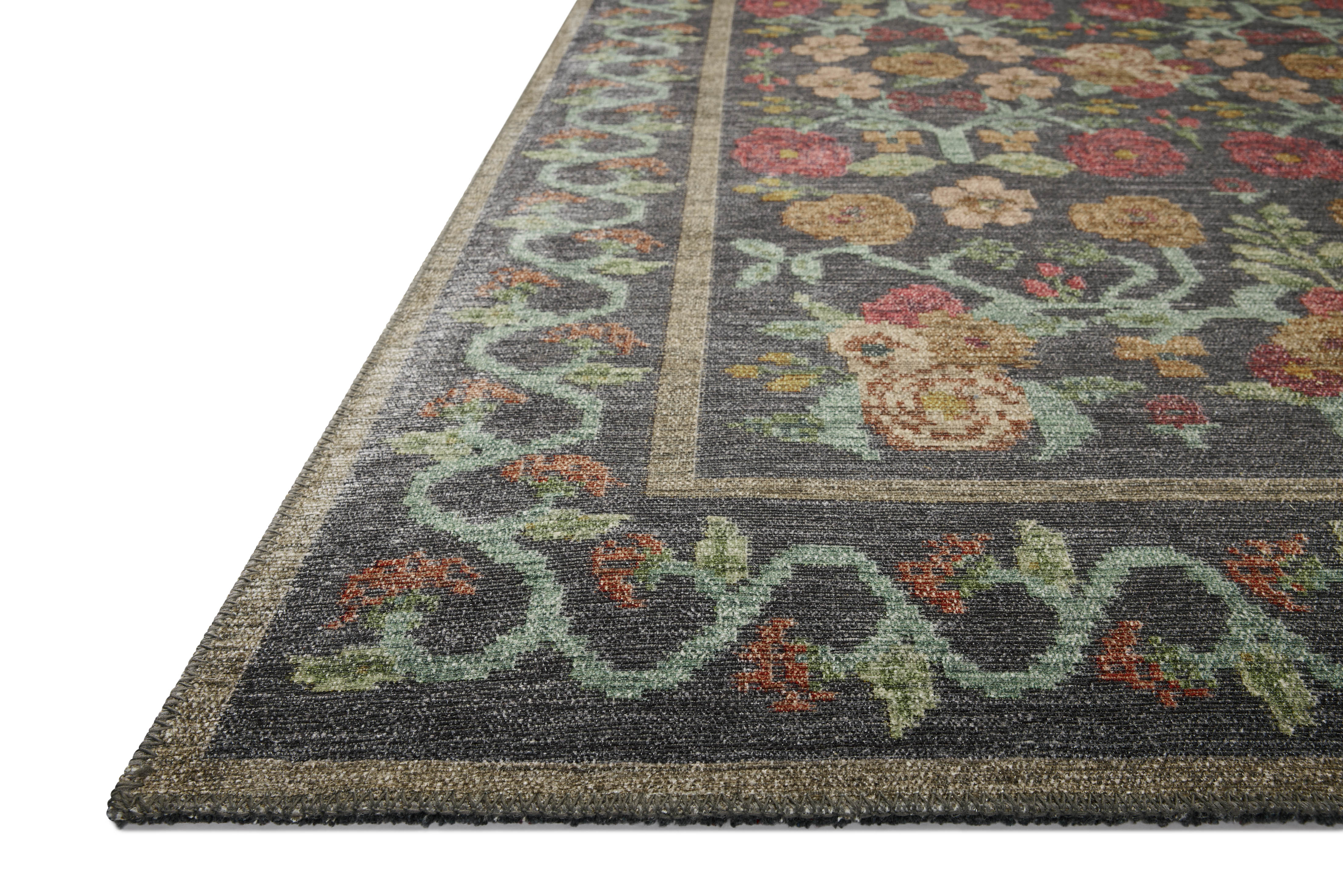 Rifle Paper Co. x Loloi Rosa Black Sample Rug RUGS - synthetic Loloi