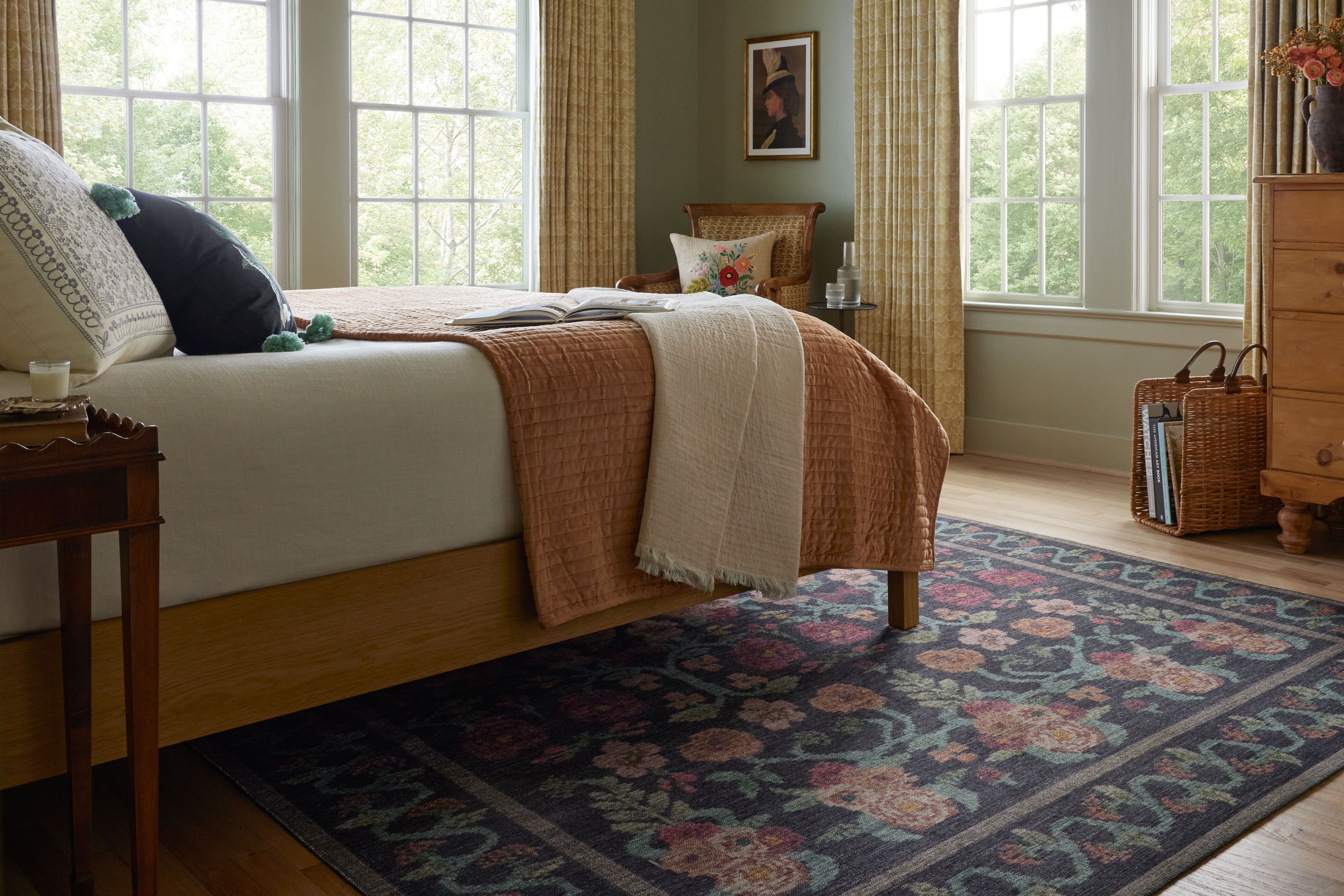 Rifle Paper Co. x Loloi Rosa Black Sample Rug RUGS - synthetic Loloi