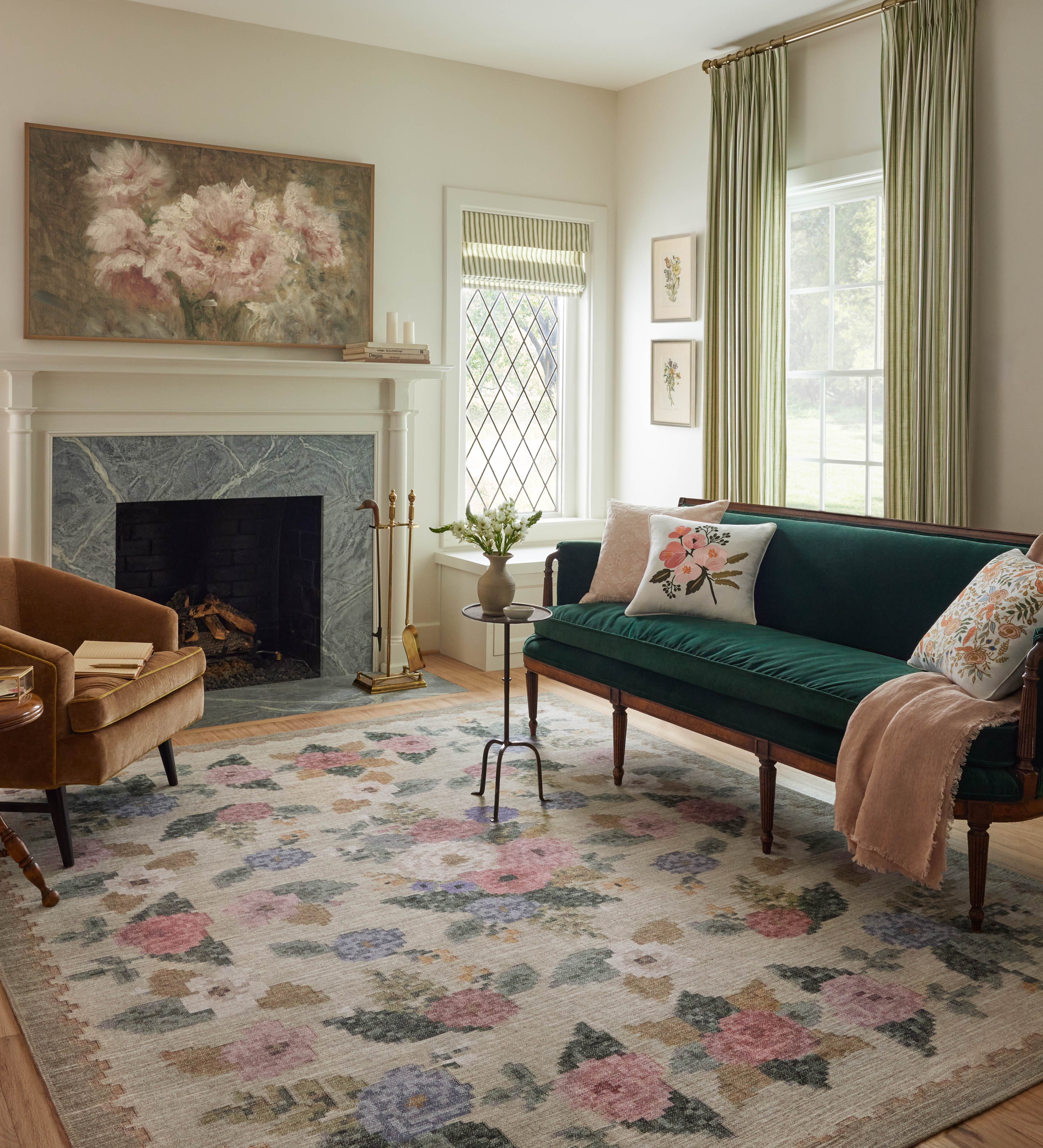 Rifle Paper Co. x Loloi Rosa Antique Rose Cream Rug – view 2