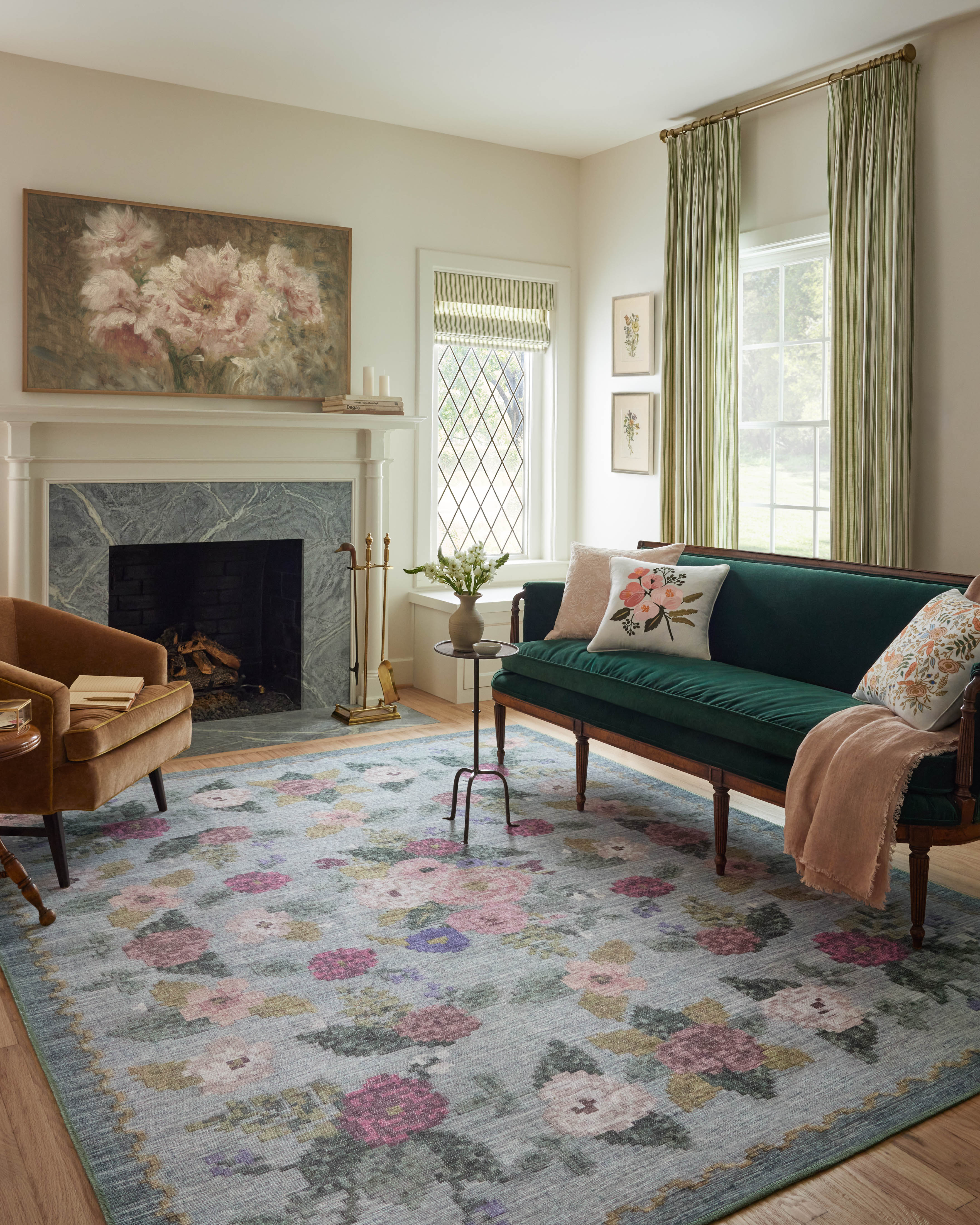 Rifle Paper Co. x Loloi Rosa Sky Sample Rug RUGS - synthetic Loloi