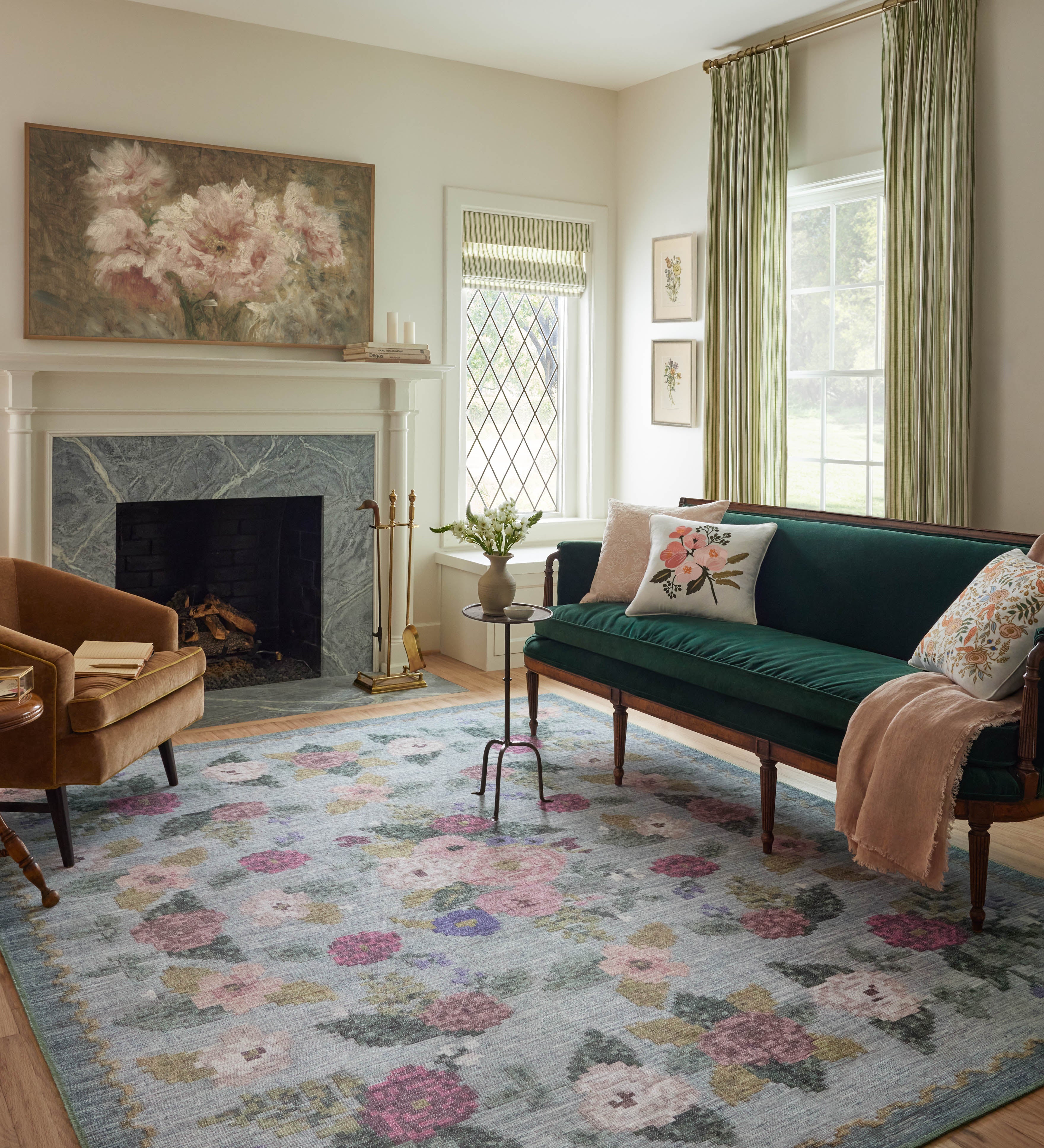Rifle Paper Co. x Loloi Rosa Antique Rose Sky Rug – view 2