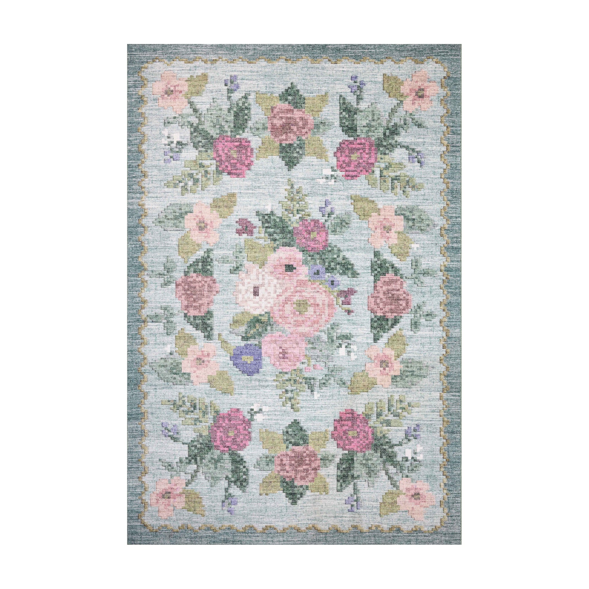 Rifle Paper Co. x Loloi Rosa Sky Sample Rug RUGS - synthetic Loloi 18" x 18"