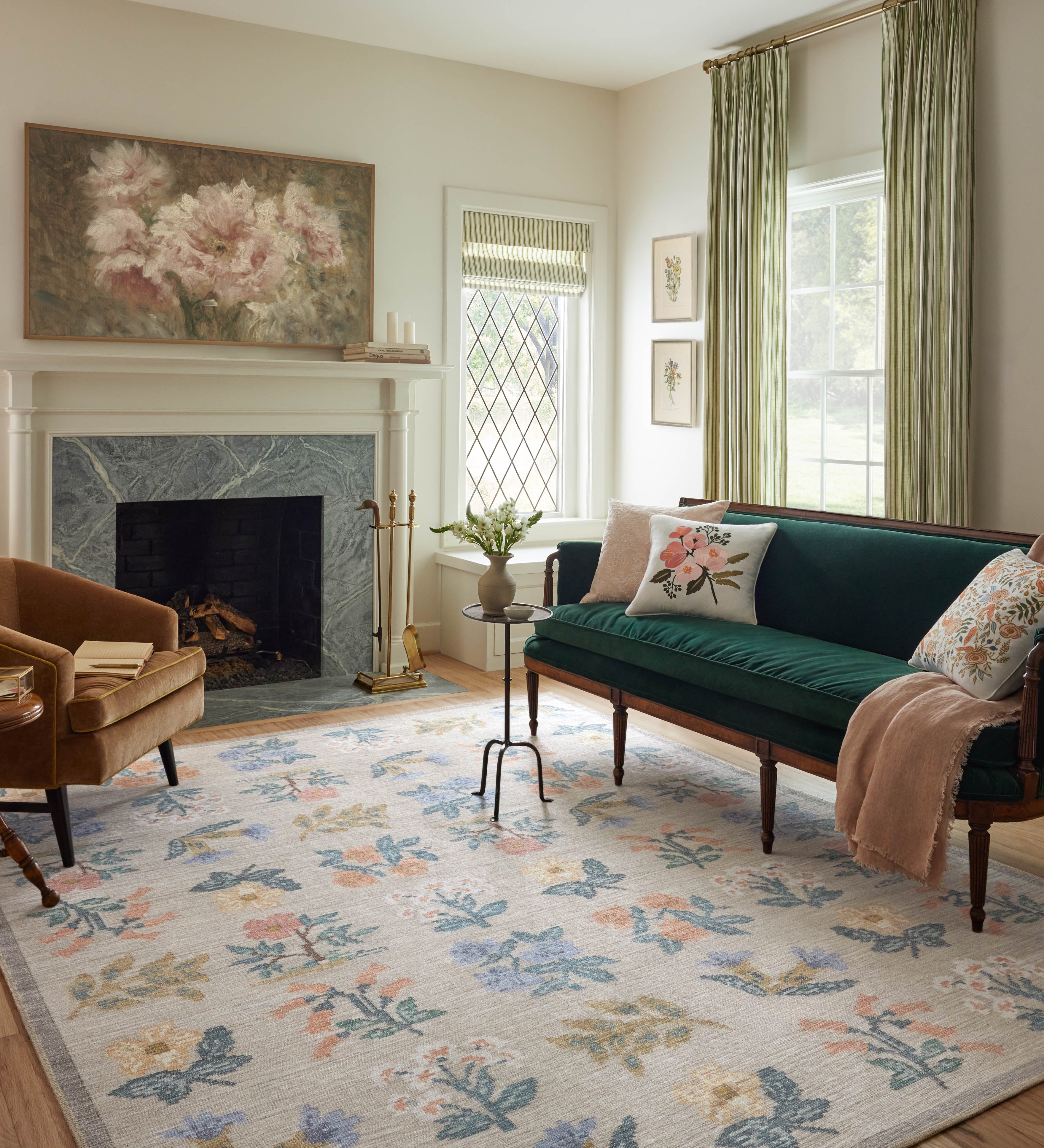 Rifle Paper Co. x Loloi Rosa Hawthorne Cream Rug – view 2