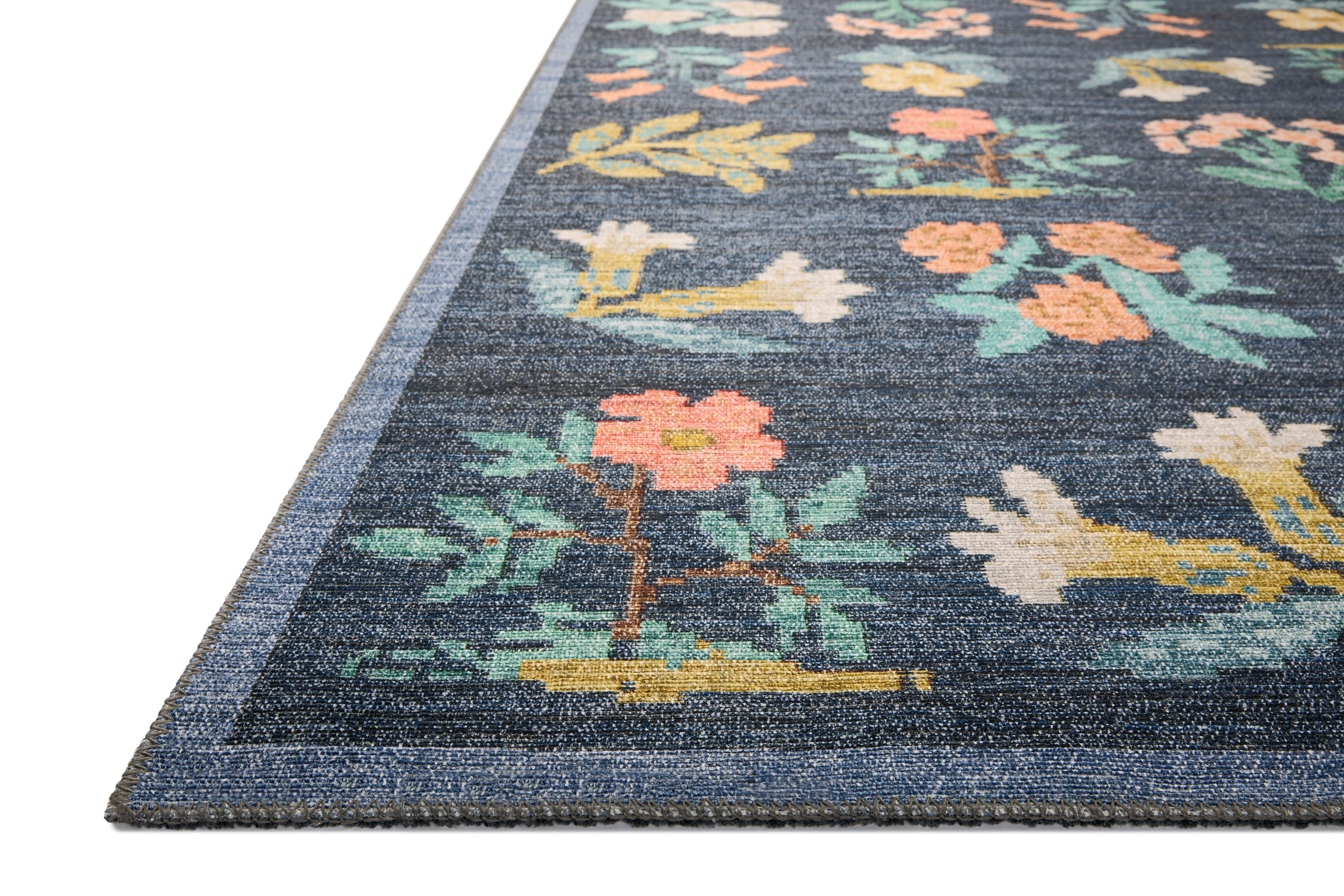 Rifle Paper Co. x Loloi Rosa Navy Rug RUGS - synthetic Loloi