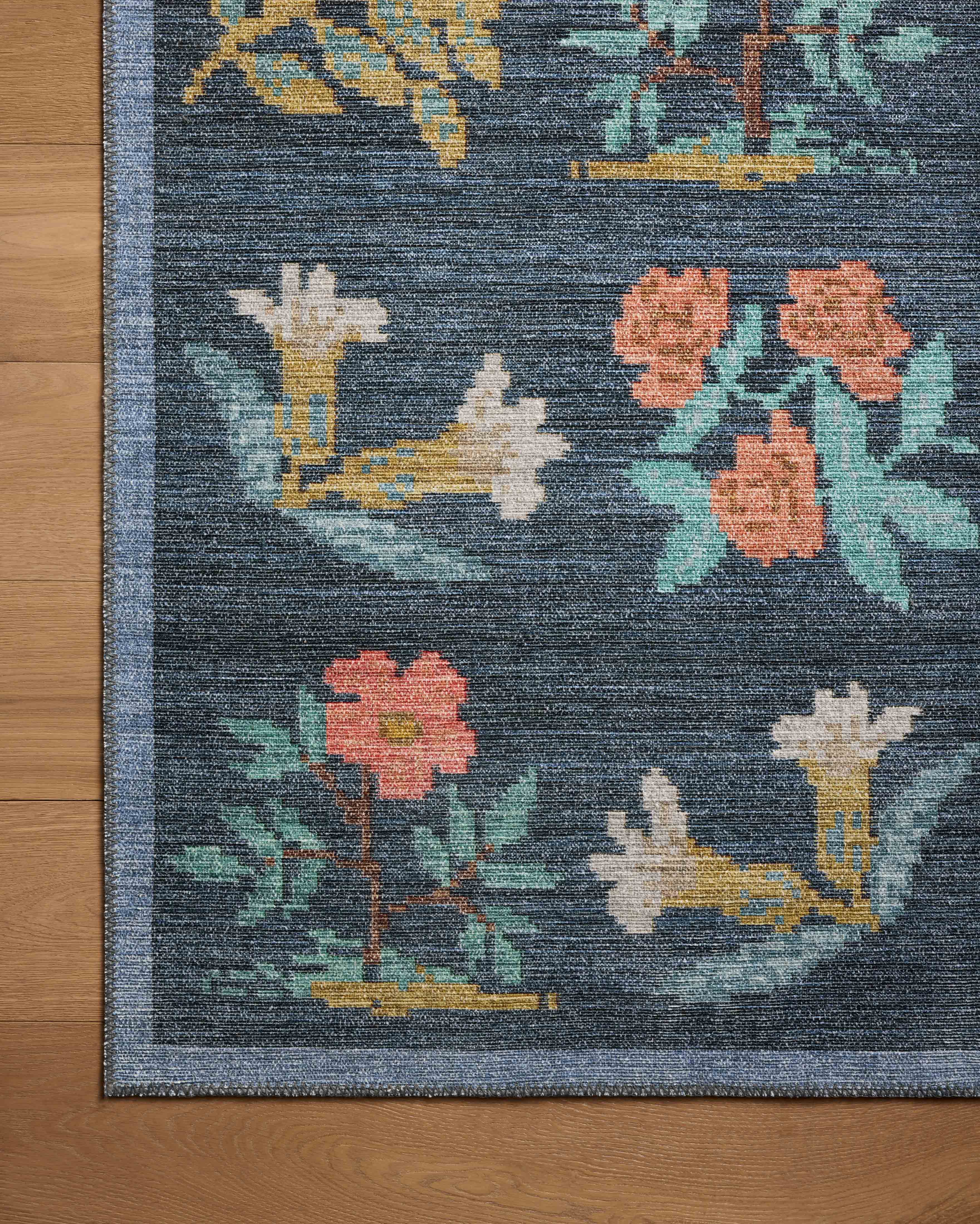 Rifle Paper Co. x Loloi Rosa Navy Sample Rug RUGS - synthetic Loloi