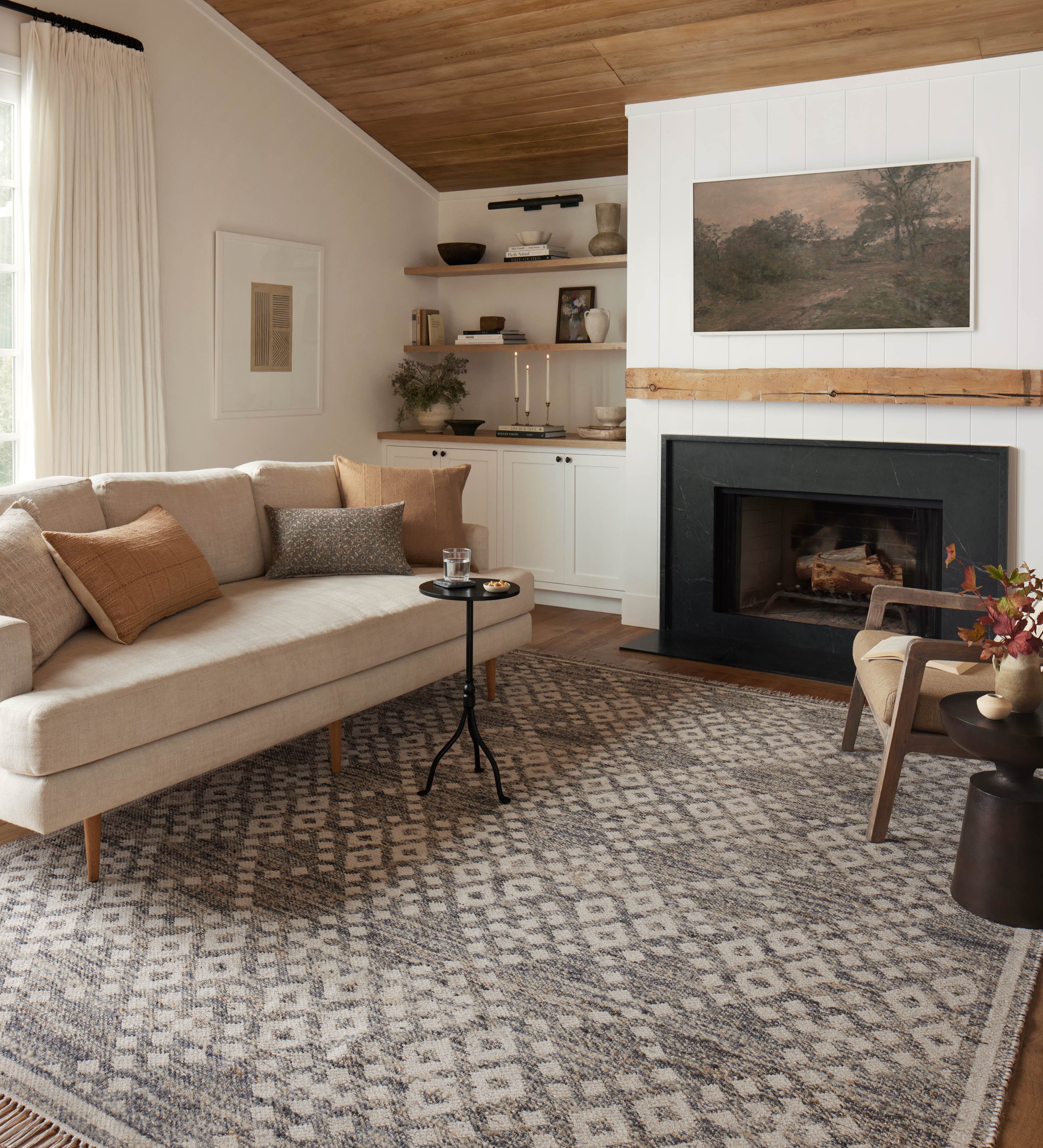 Angela Rose x Loloi Rivers Denim / Ivory Rug 0-RUGS-patterned Loloi