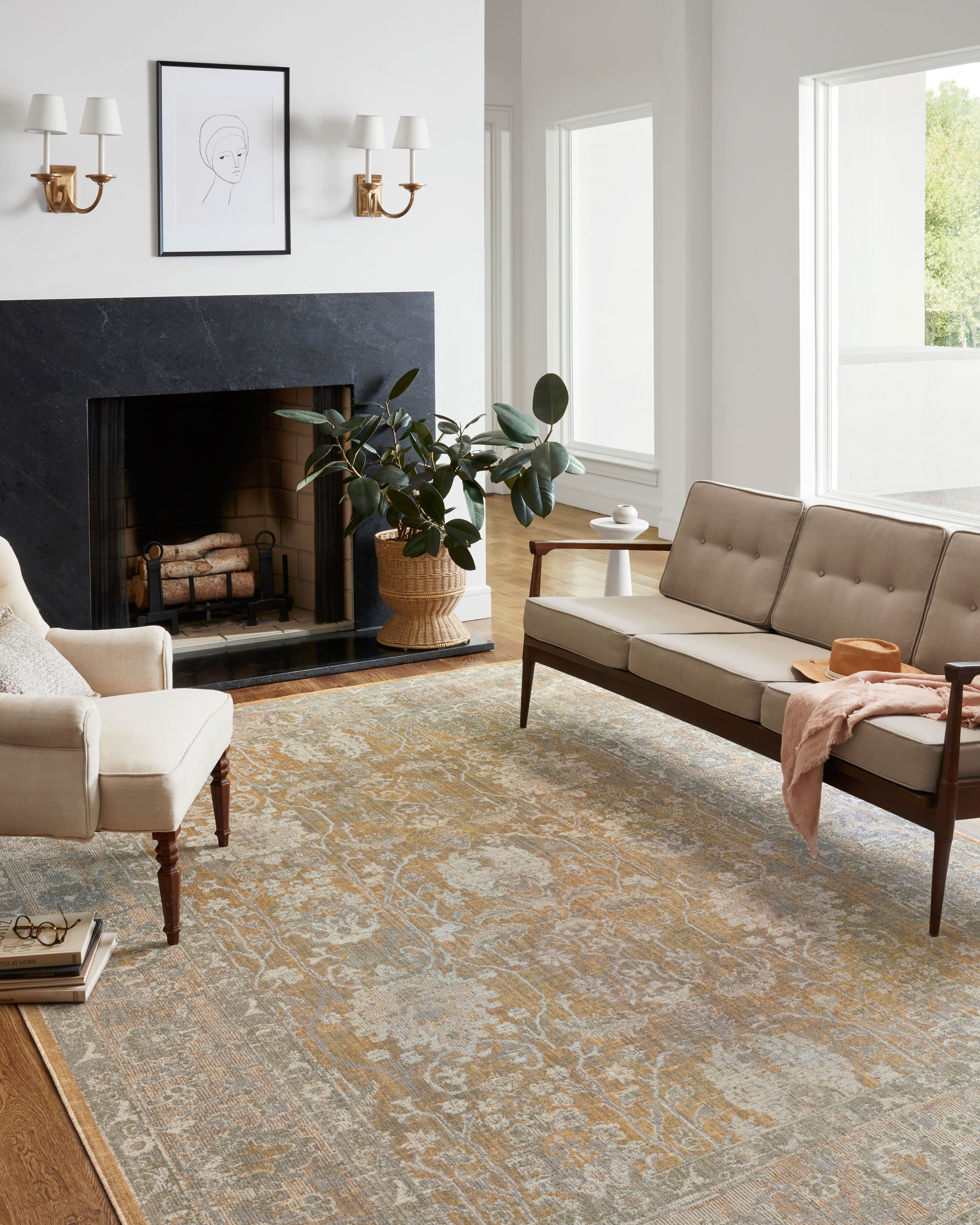 Chris Loves Julia x Loloi Rosemarie Gold / Sand Rug RUGS - patterned Loloi