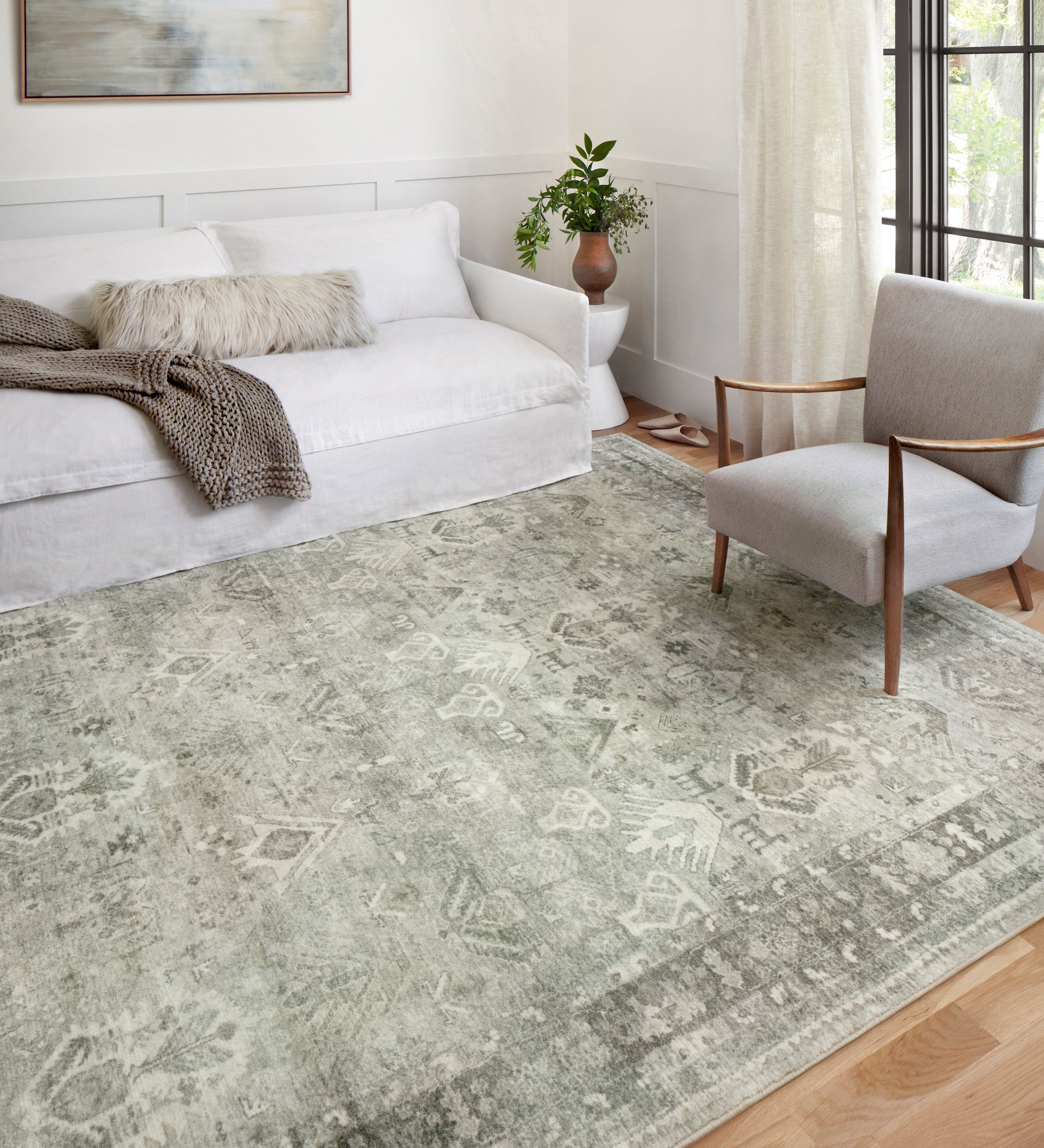 Loloi Rosette Steel / Graphite Rug RUGS - synthetic Loloi