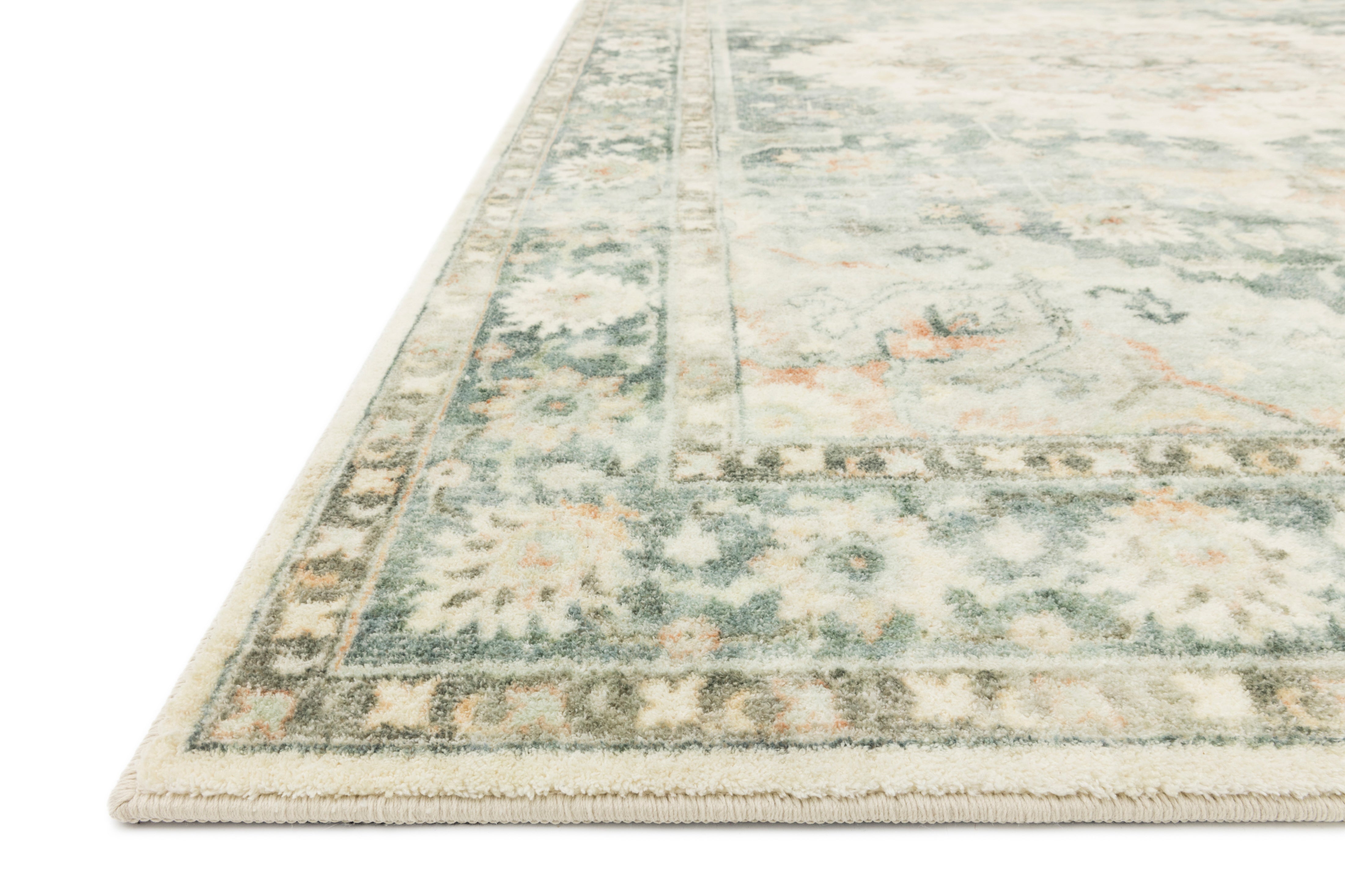 Loloi Rosette Teal / Ivory Rug RUGS - synthetic Loloi