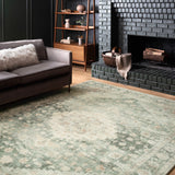 Loloi Rosette Teal / Ivory Rug RUGS - synthetic Loloi