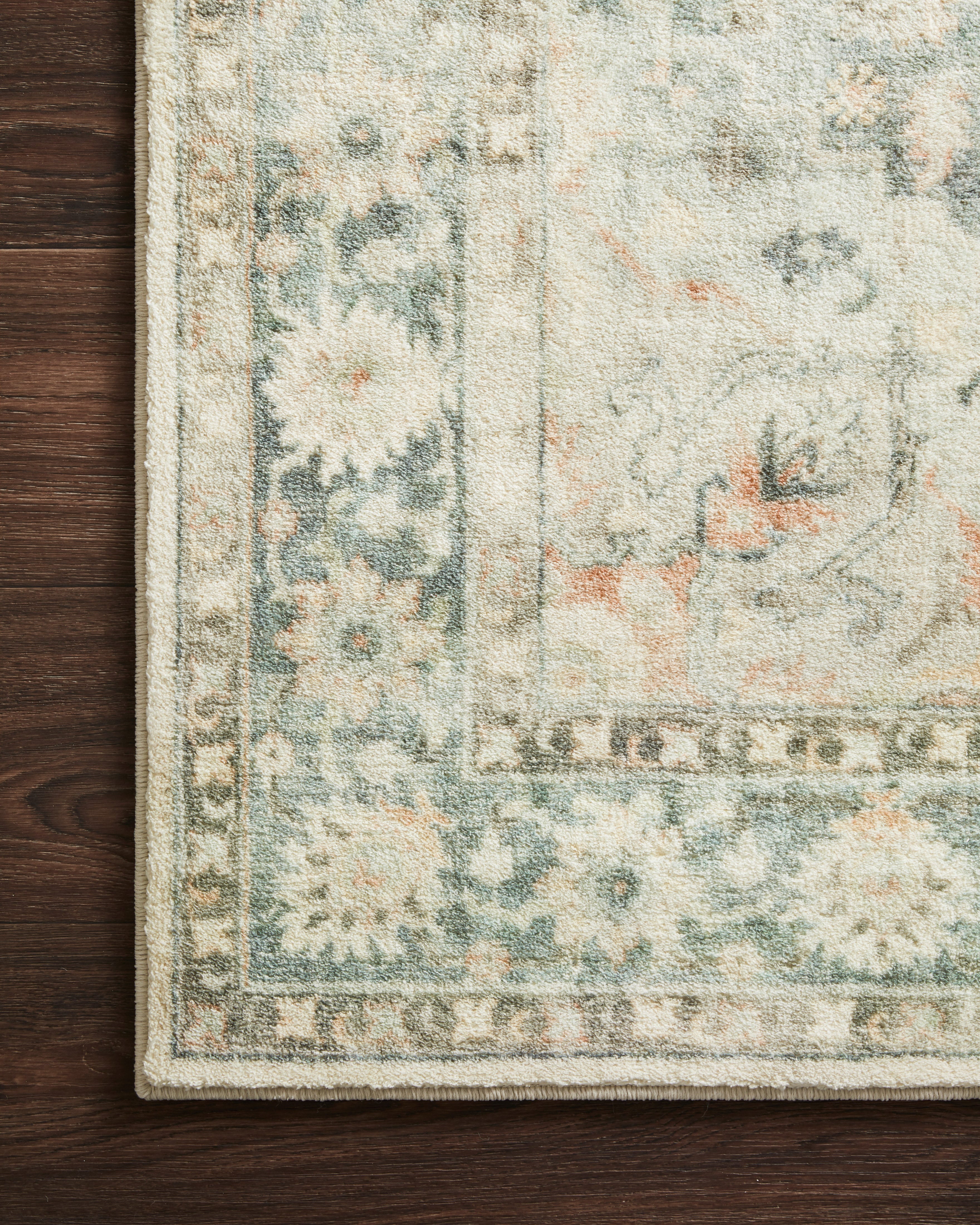 Loloi Rosette Teal / Ivory Rug RUGS - synthetic Loloi