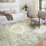 Loloi Rosette Teal / Ivory Rug RUGS - synthetic Loloi