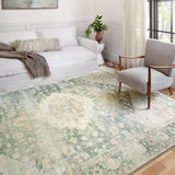 Loloi Rosette Teal / Ivory Rug RUGS - synthetic Loloi