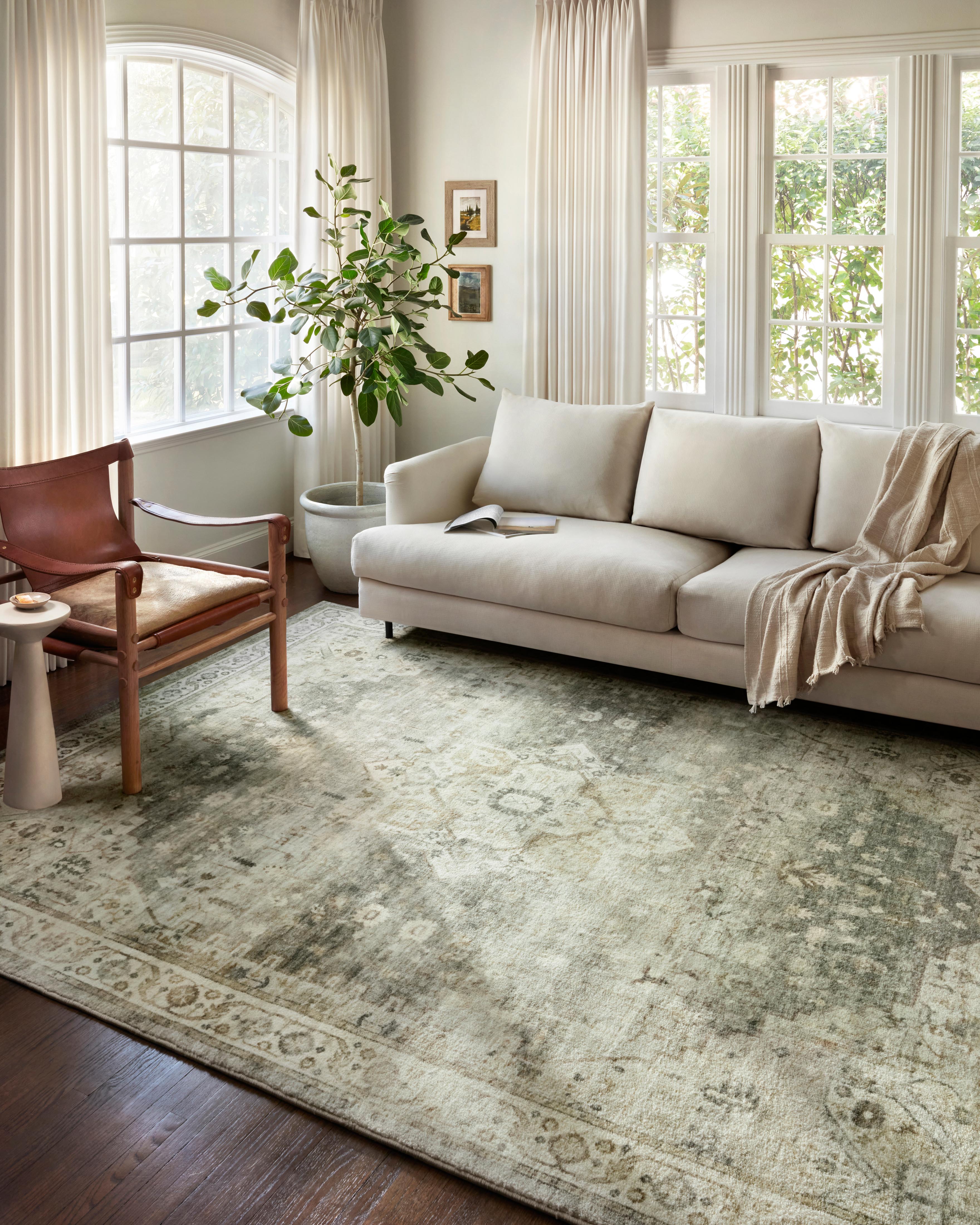 Loloi Rosette Sage / Beige Rug RUGS - synthetic Loloi