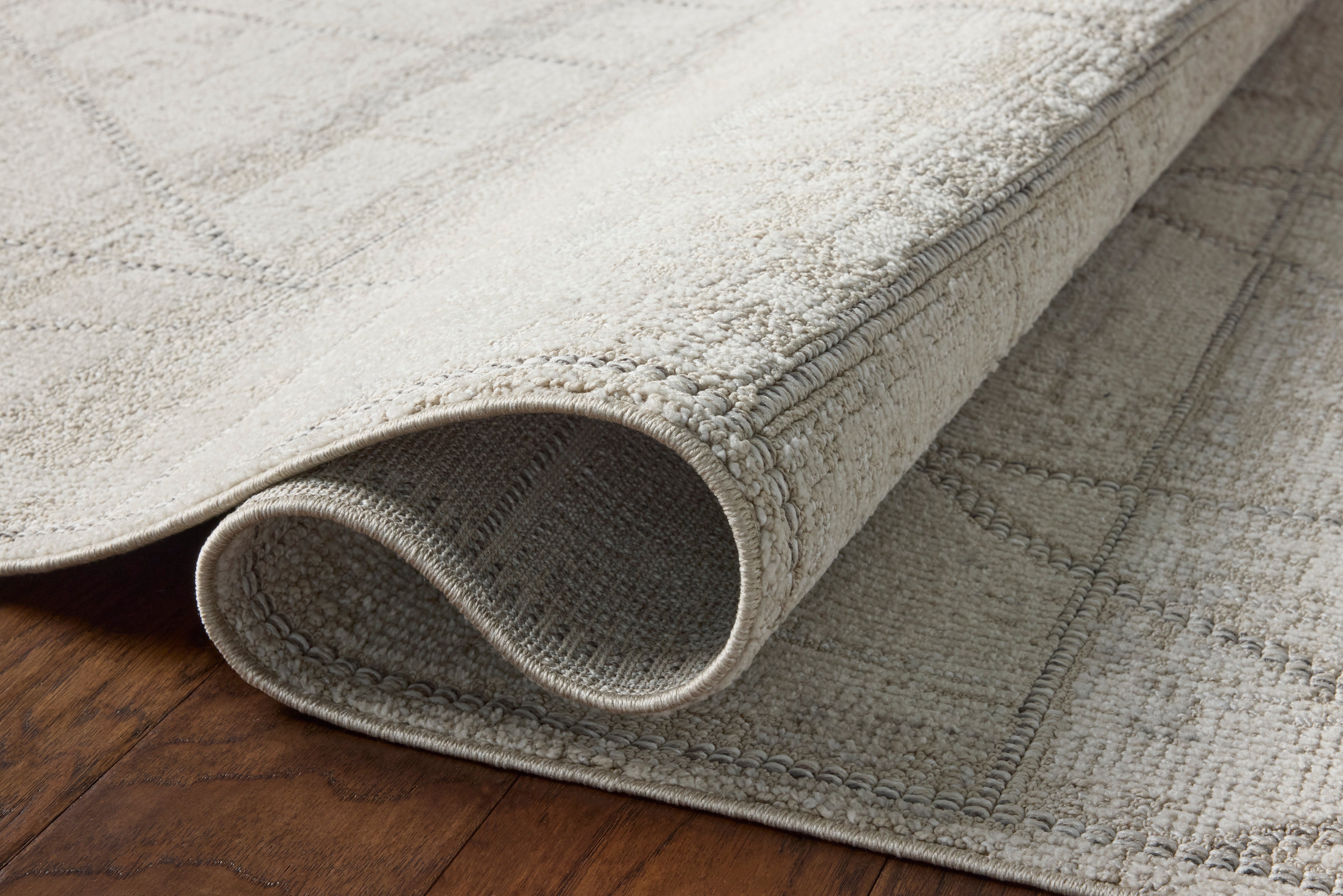Loloi Roxie Ivory / Graphite Square Rug RUGS - synthetic Loloi