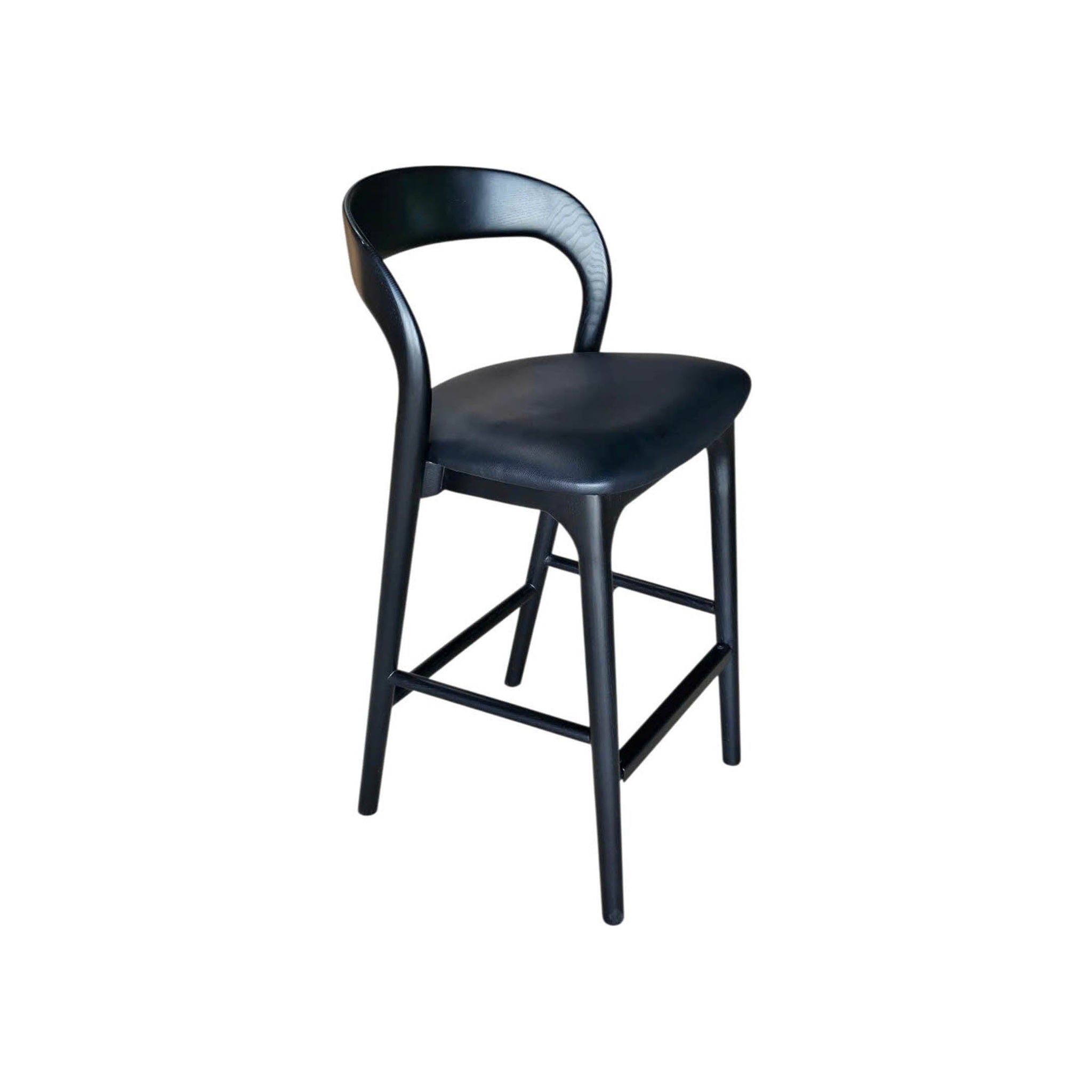 Rondo Counter Stool FURNITURE - bar/counter stool LH IMPORTS Black Frame w/ PU Seat