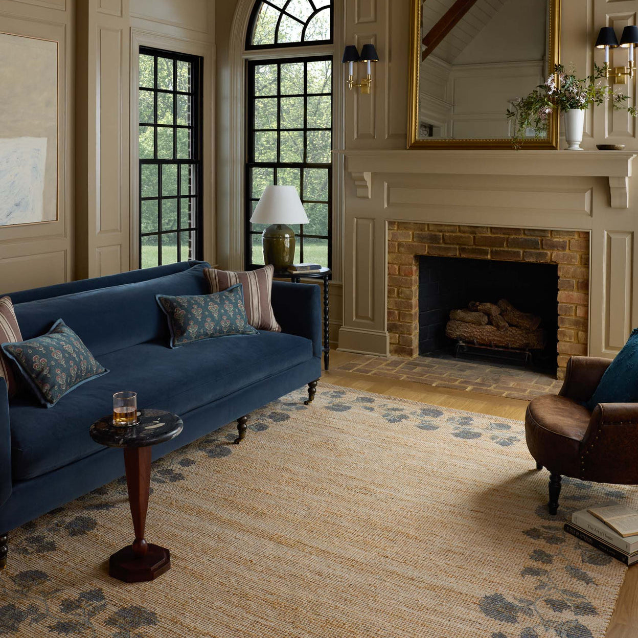 Chris Loves Julia x Loloi Rue Natural / Denim Rug RUGS - jute Loloi