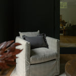 Charcoal Ruffle Pillow Cover 3 - PILLOWS - linen - cool Rug & Weave Pillows