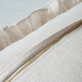 Oatmeal Ruffle Pillow Cover