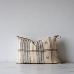 Cream Bhujodi Fringe Pillow Cover 1 - PILLOWS - Bhujodi - neutral Rug & Weave Pillows 14" x 20"