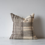 Cream Bhujodi Fringe Pillow Cover 1 - PILLOWS - Bhujodi - neutral Rug & Weave Pillows 20" x 20" with side band