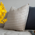 Gingham Linen Pillow Cover 1 - PILLOWS - linen - neutral Rug & Weave Pillows