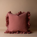 Rosewood Ruffle Pillow Cover 2 - PILLOWS - Linen - warm Rug & Weave Pillows