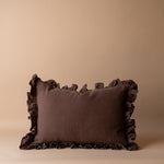 Espresso Ruffle Pillow Cover 2 - PILLOWS - Linen - warm Rug & Weave Pillows