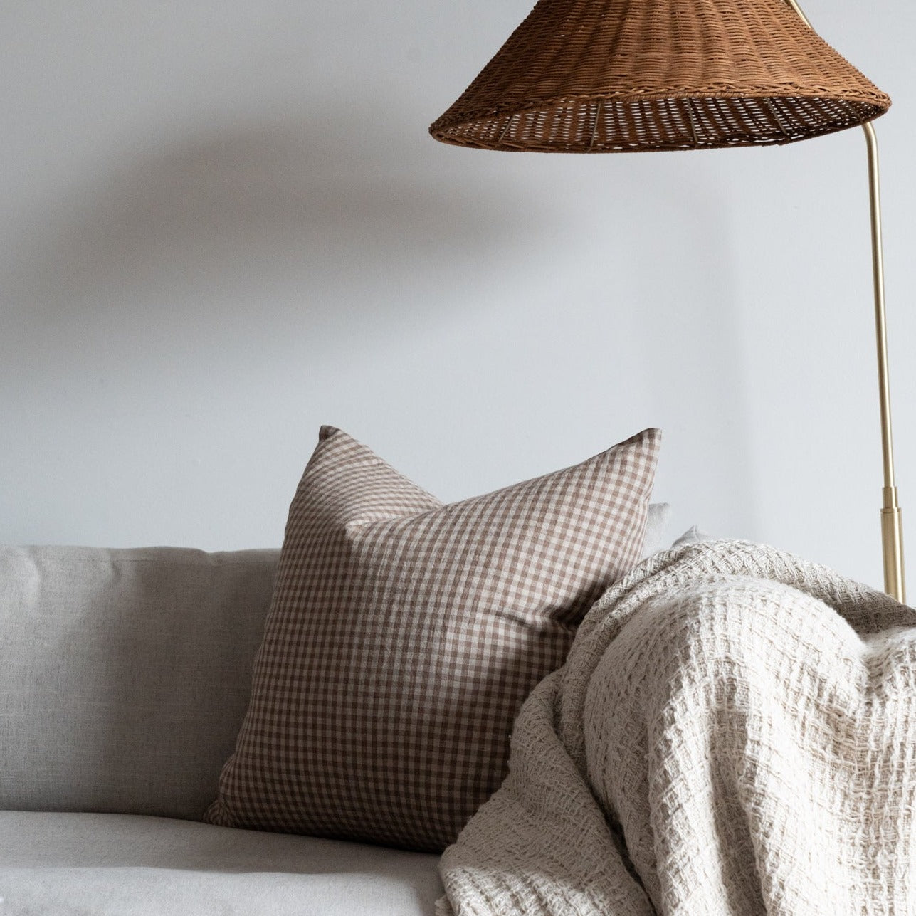 Arthur Gingham Pillow Cover 1 - PILLOWS - linen - neutral Rug & Weave Pillows