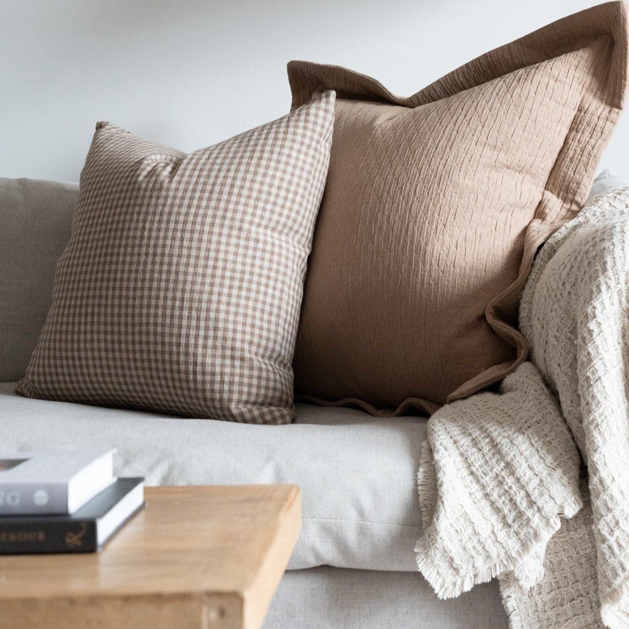 Arthur Gingham Pillow Cover 1 - PILLOWS - linen - neutral Rug & Weave Pillows