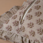 Sadie Block Print Ruffle Pillow Cover 1 - PILLOWS - Block print - neutral ORNA HOUSE