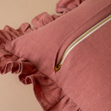 Rosewood Ruffle Pillow Cover 2 - PILLOWS - Linen - warm Rug & Weave Pillows
