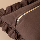 Espresso Ruffle Pillow Cover 2 - PILLOWS - Linen - warm Rug & Weave Pillows