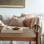 Sadie Block Print Ruffle Pillow Cover 1 - PILLOWS - Block print - neutral ORNA HOUSE