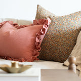 Rosewood Ruffle Pillow Cover 2 - PILLOWS - Linen - warm Rug & Weave Pillows