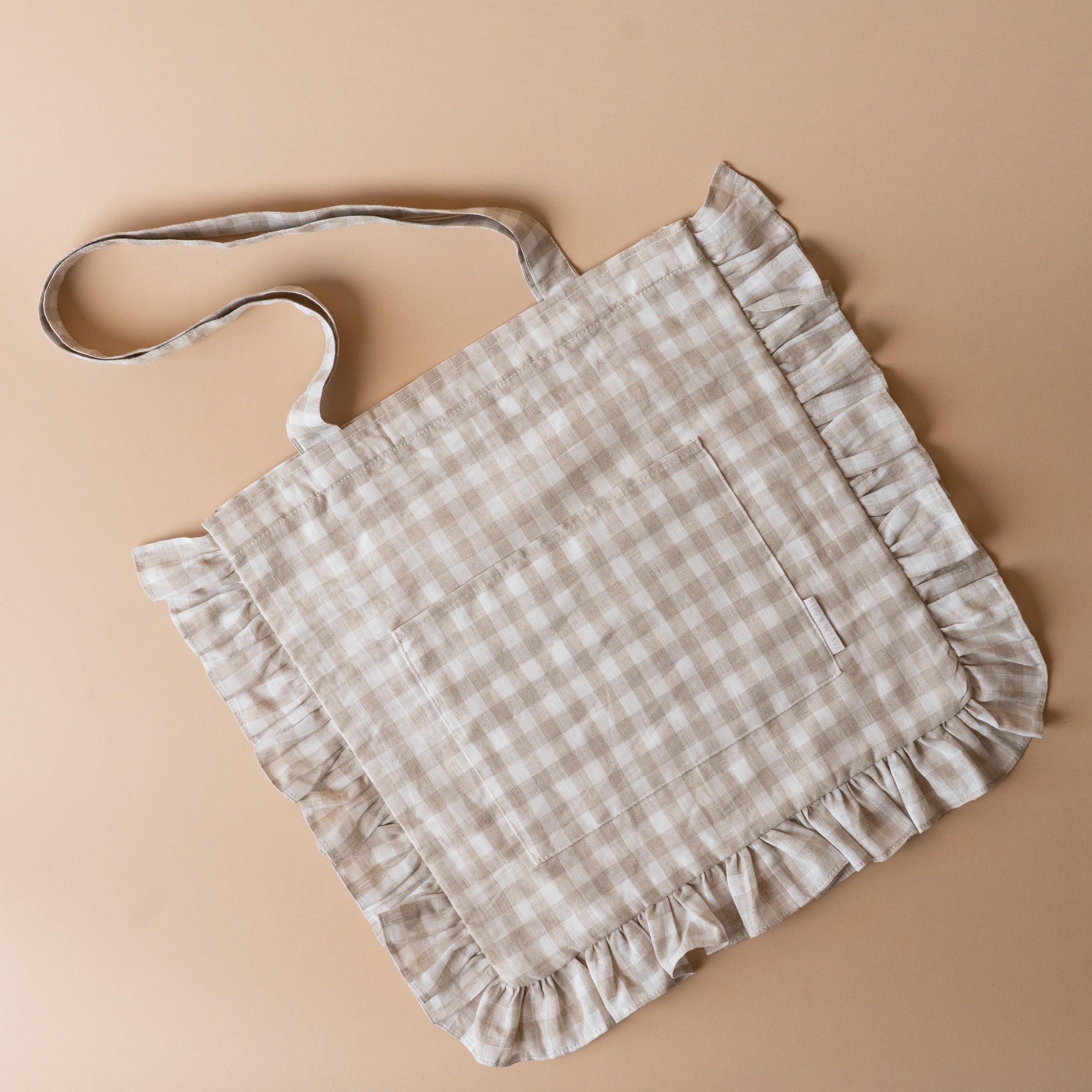Gingham Ruffle Tote Bag reusable bag Rug and Weave
