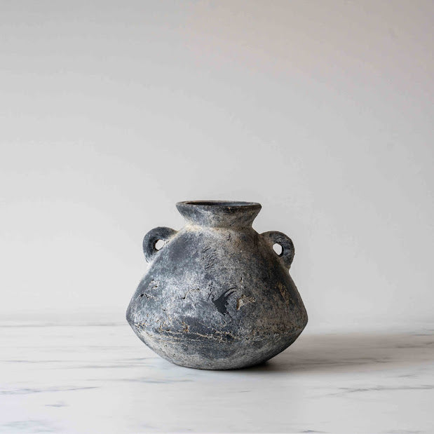 Aged Cement Vase-Rug & Weave