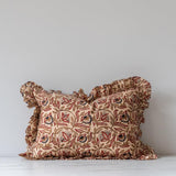 Mairi Block Print Ruffle Pillow Cover