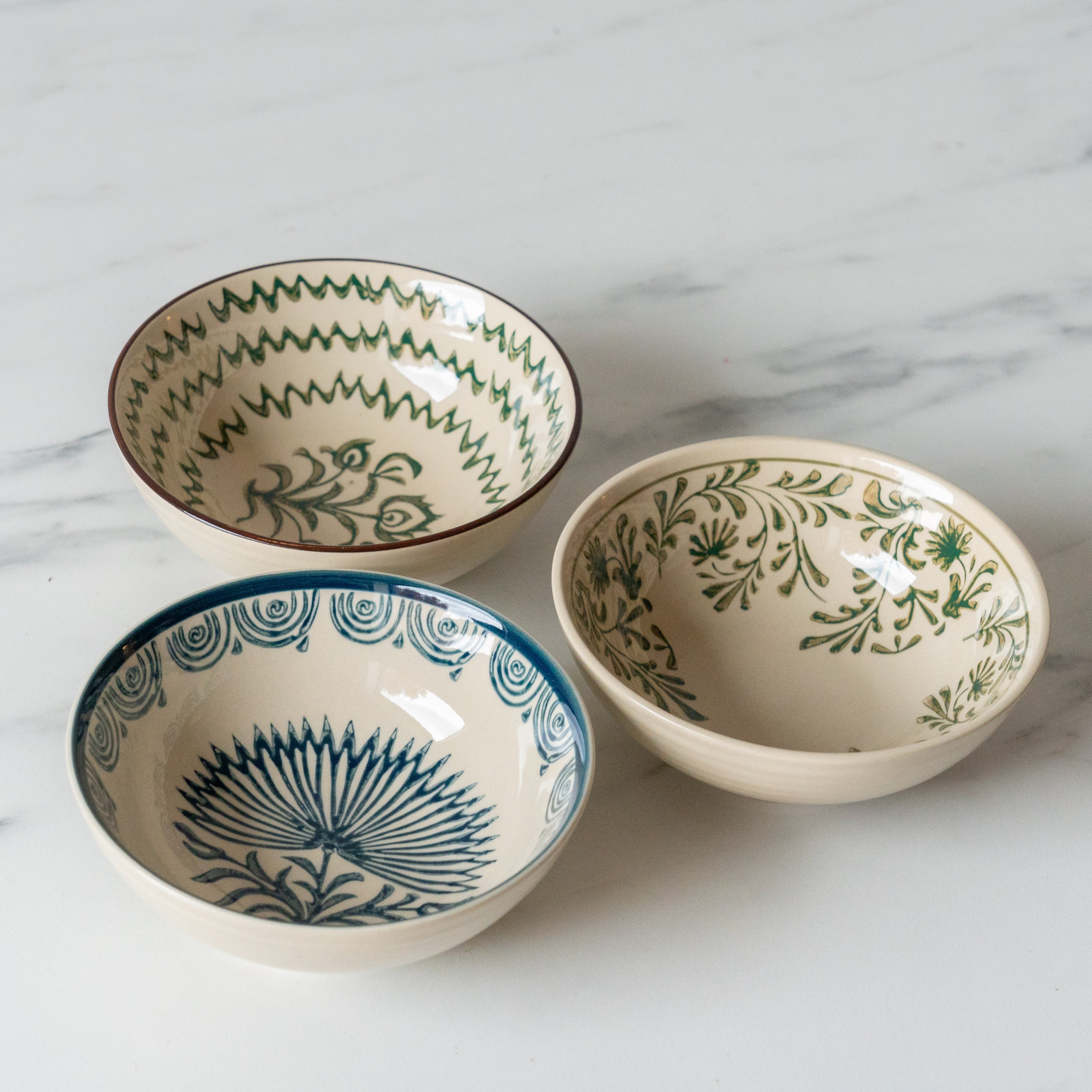 Rug & Weave - Stoneware Bowls with Hand-Painted Designs