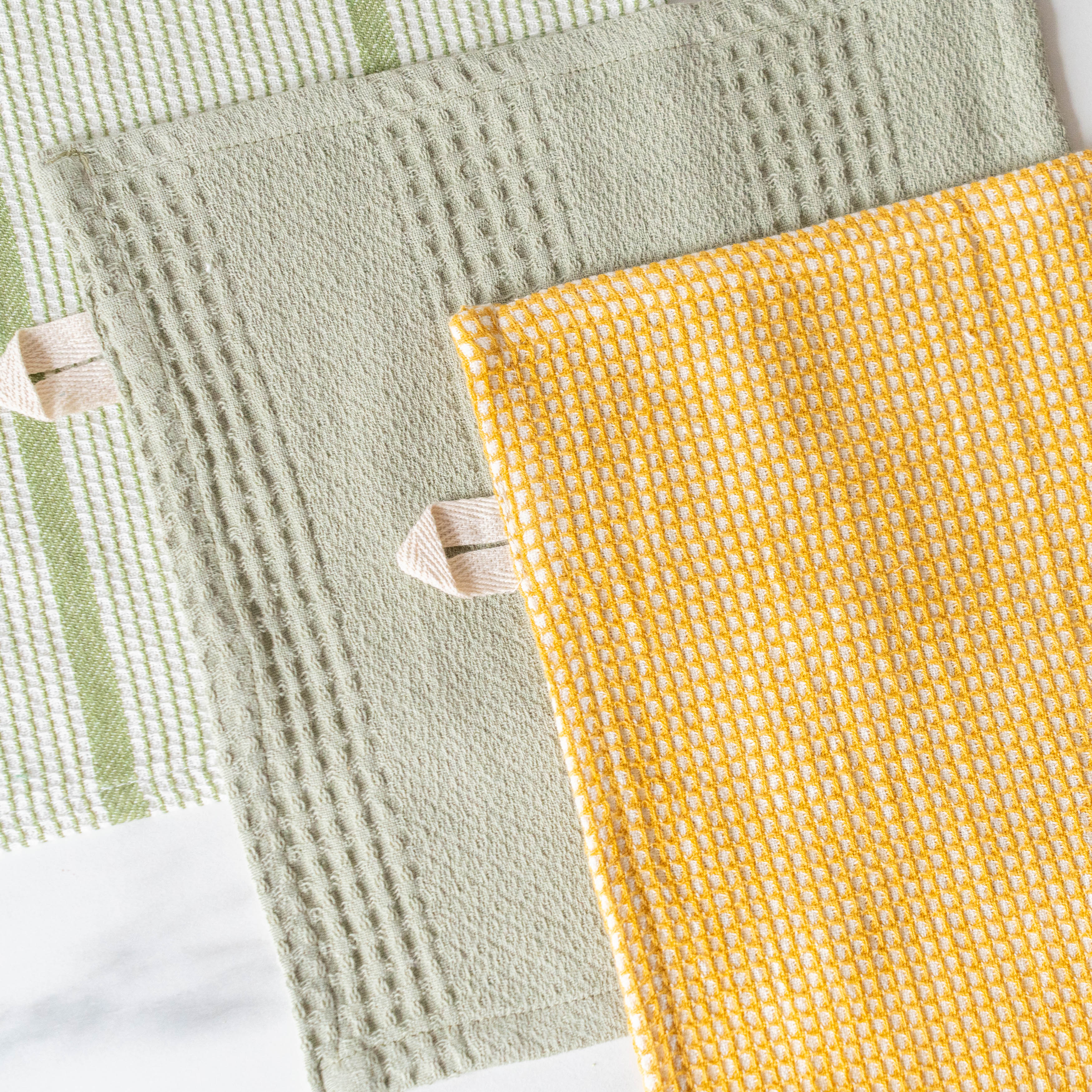 Rug & Weave - Green Waffle Weave Dish Cloth Set