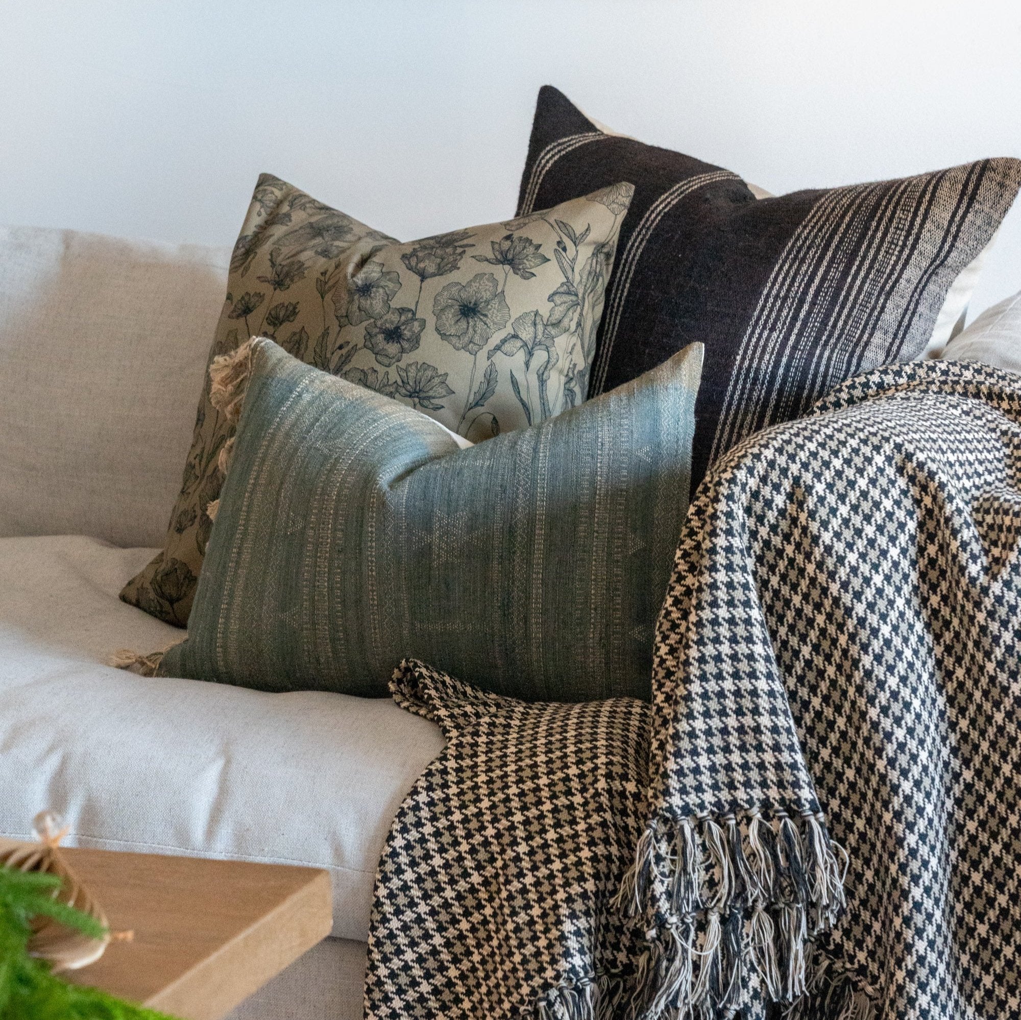 Dusk Tussar Fringe Pillow Cover 00-1 - PILLOWS - Tussar - neutral Rug & Weave Pillows