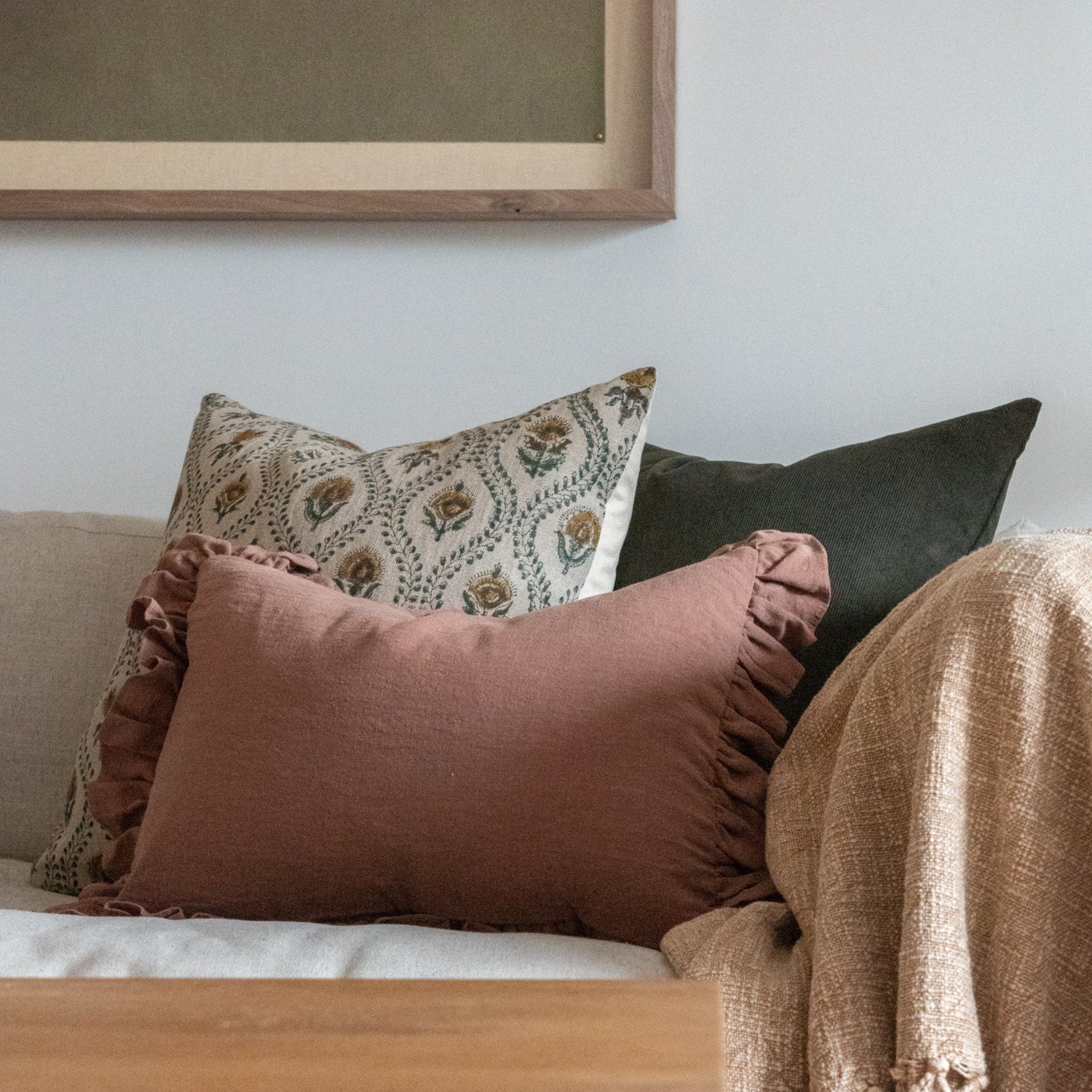 PRE ORDER - Noreen Block Print Pillow Cover 1-PILLOWS - block print - warm Rug & Weave Pillows