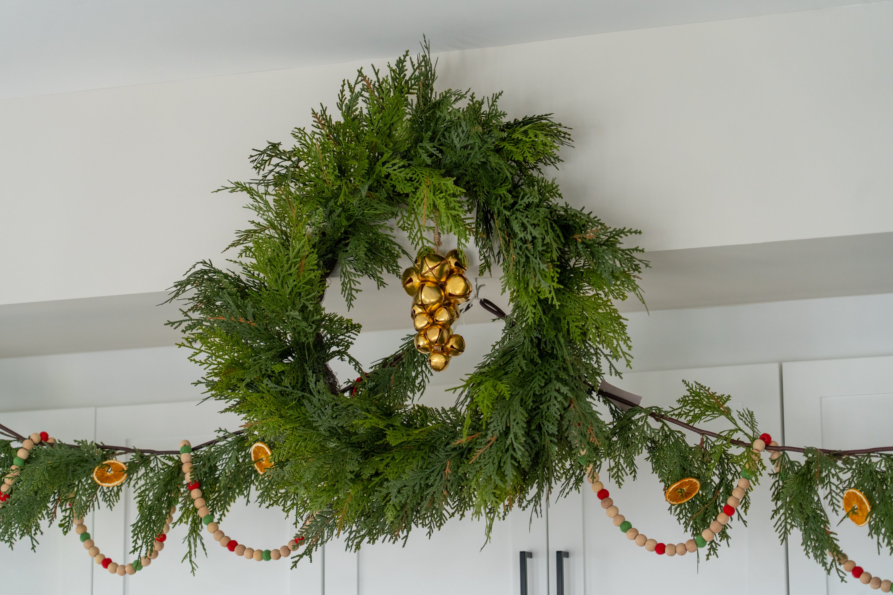 Faux White Cedar Wreath CHRISTMAS 2025 Tri W Imports