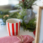 Stripe Stoneware Mug CHRISTMAS 2025 Creative Co-op (DYA)