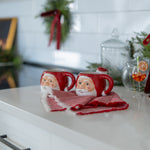 Red Vintage Santa Mug CHRISTMAS 2024 Creative Co-op (DYA)