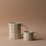 Green & Brown Grid Pattern Mug mug Creative Co-op (DYA)