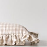 Gingham Ruffle Pillow Cover