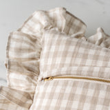 Gingham Ruffle Pillow Cover