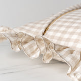 Gingham Ruffle Pillow Cover