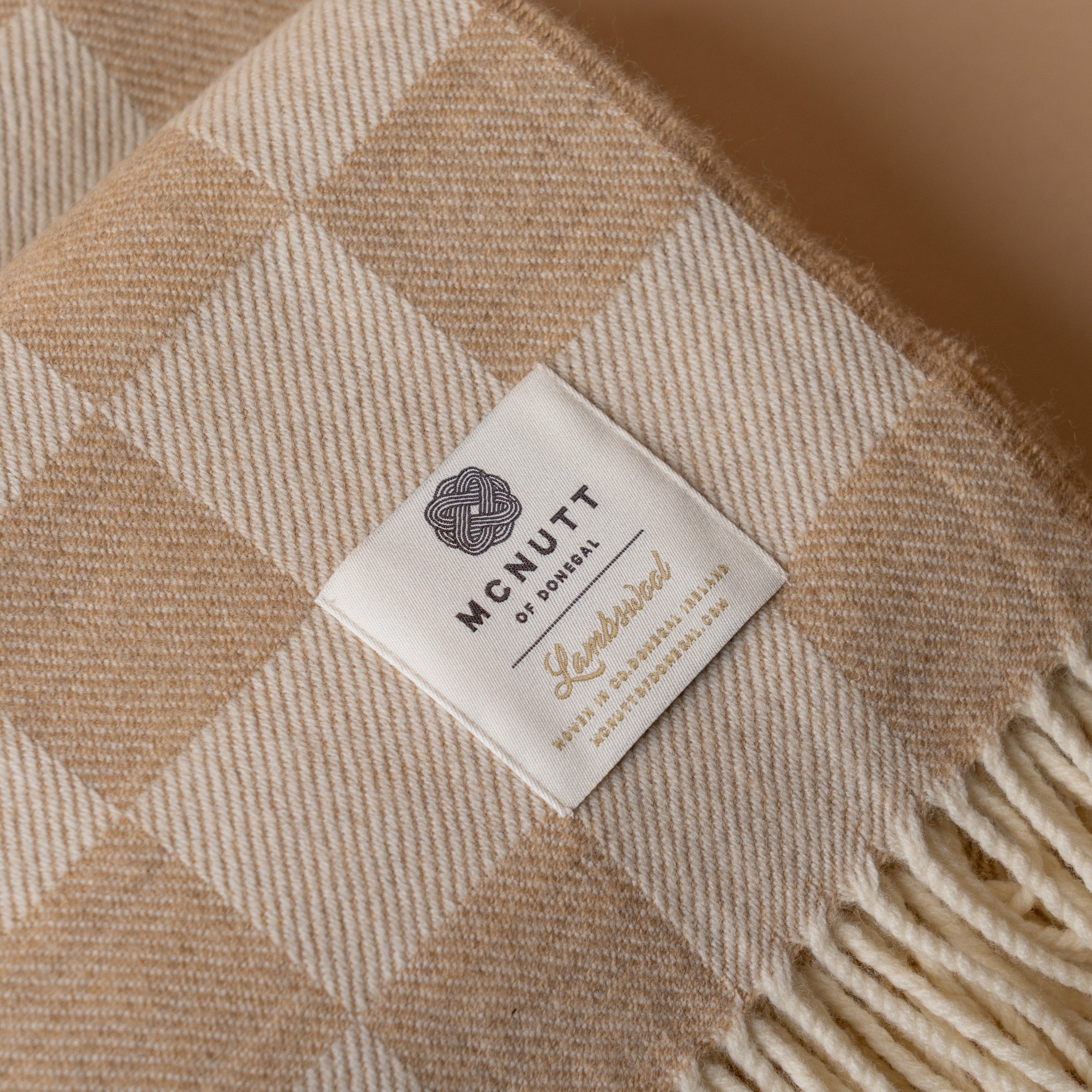 Supersoft Beige Check Wool Blanket blanket McNutt